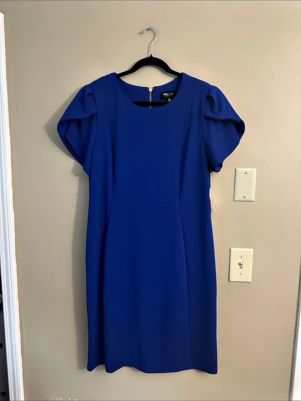 RN Studio by Ronni Nicole Blue Ruffle Sleeve Midi Dress 24